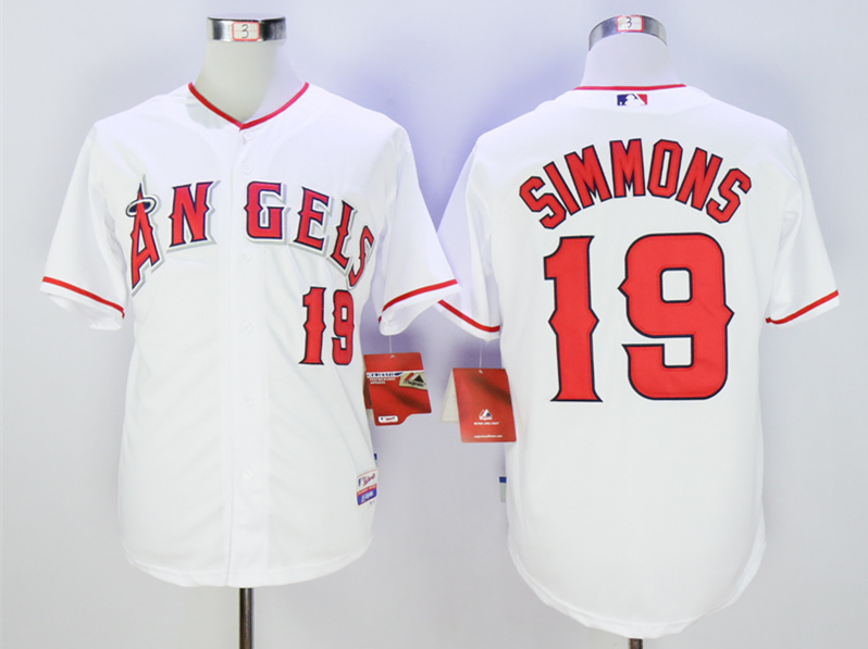 Angels 19 Andrelton Simmons White Cool Base Jersey