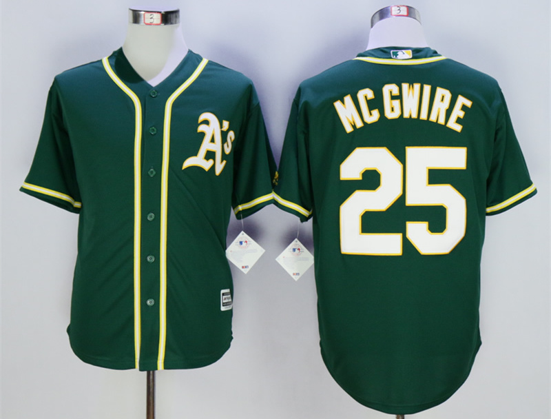 Athletics 25 Mark McGwire Green New Cool Base Jersey