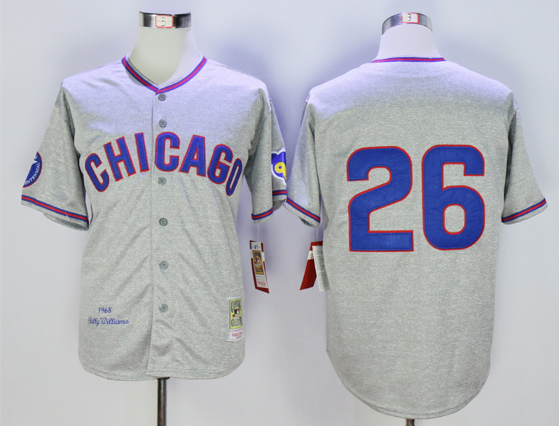 Cubs 26 Billy Williams Grey 1968 Throwback Jersey