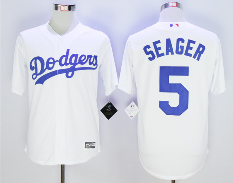 Dodgers 5 Corey Seager White New Cool Base Jersey
