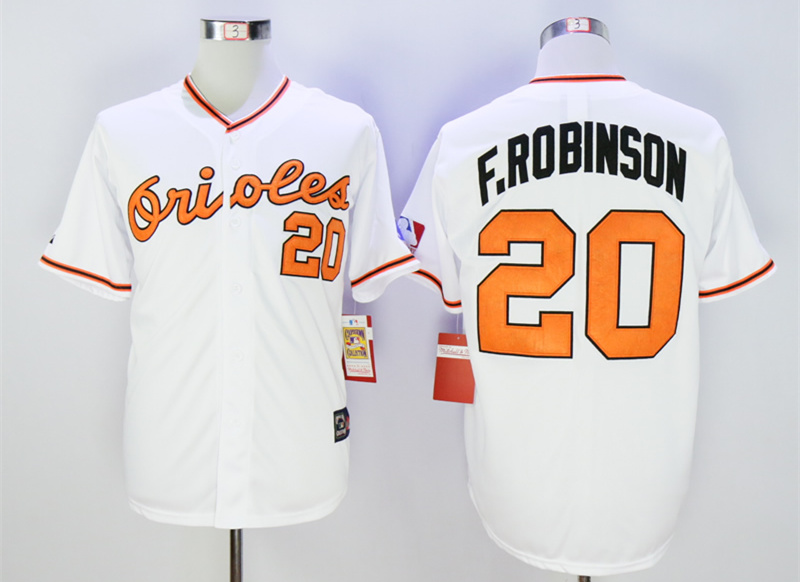 Orioles 20 F.Robinson White Throwback Jersey