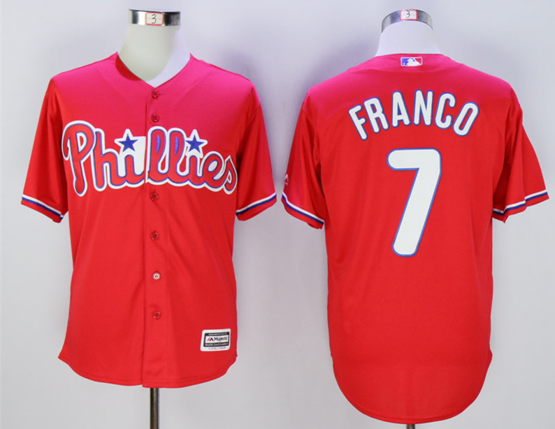 Phillies 7 Maikel Franco Red New Cool Base Jersey