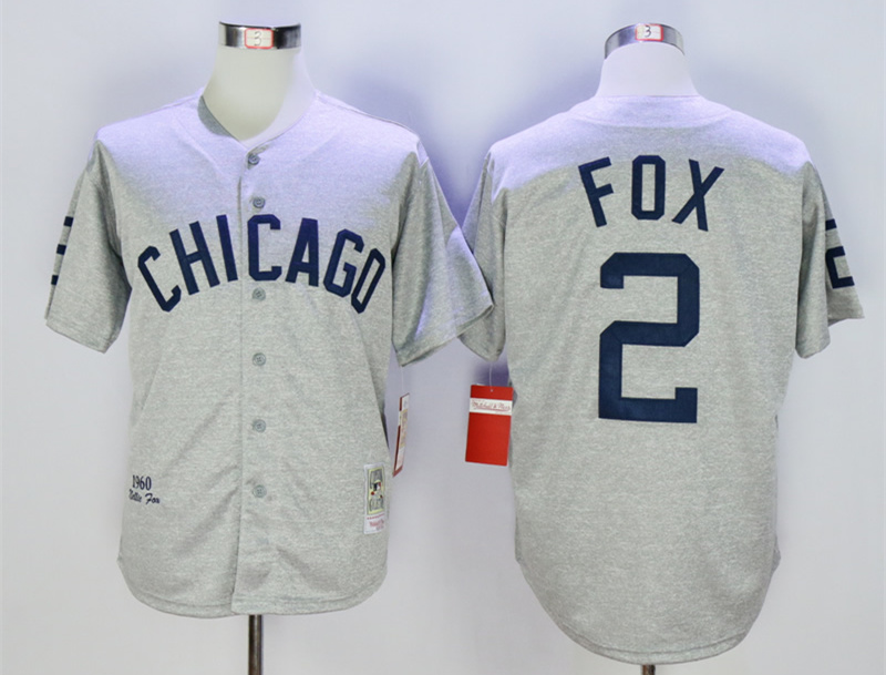 White Sox 2 Nellie Fox Grey 1960 Throwback Jersey