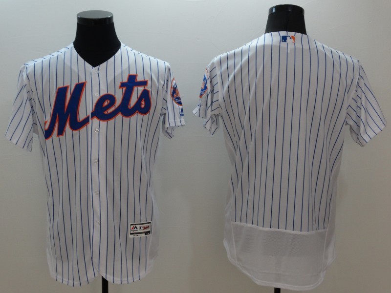 Mets Blank White Flexbase Jersey - Click Image to Close