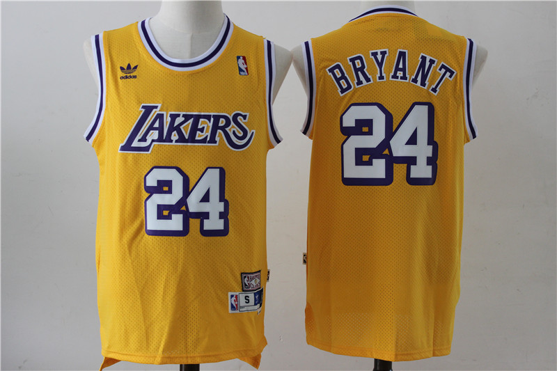 Lakers 24 Kobe Bryant Yellow Hardwood Classics Jersey