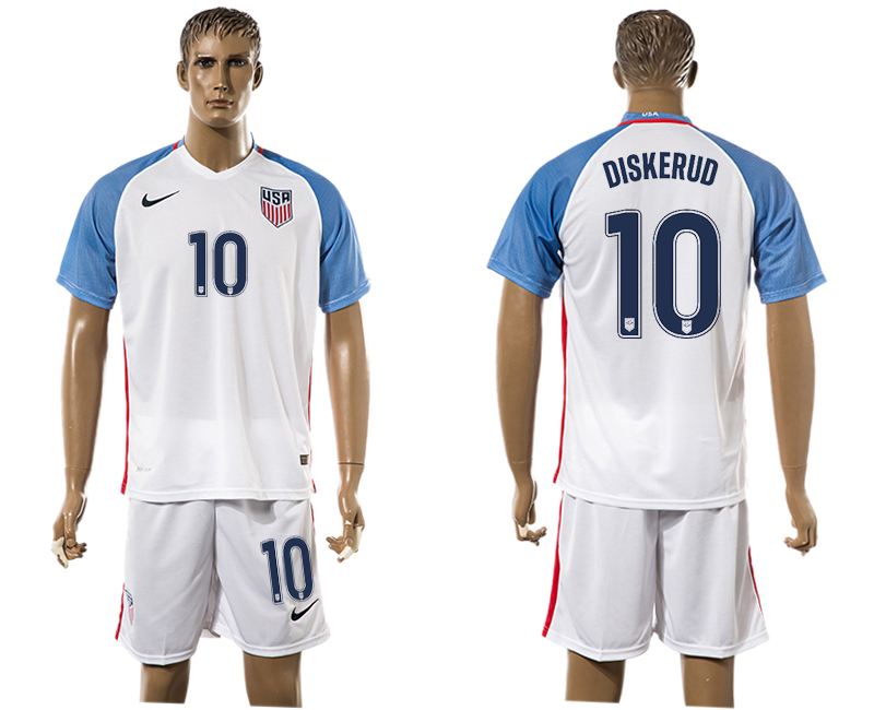 USA 10 DISKERUD Home 2016 Copa America Centenario Soccer Jersey