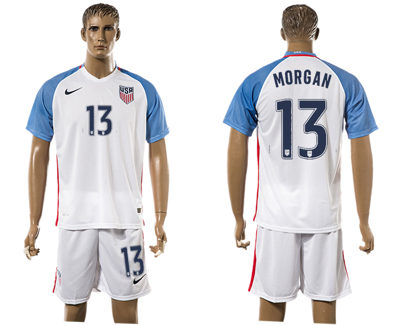 USA 13 MORGAN Home 2016 Copa America Centenario Soccer Jersey USA 13 MORGAN Home 2016 Copa America Centenario Soccer Jersey