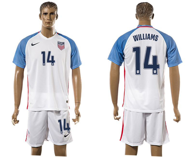 USA 14 WILLIAMS Home 2016 Copa America Centenario Soccer Jersey