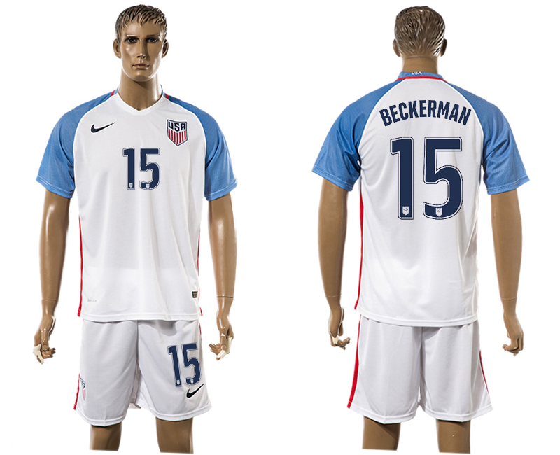 USA 15 BECKERMAN Home 2016 Copa America Centenario Soccer Jersey USA 15 BECKERMAN Home 2016 Copa America Centenario Soccer Jersey