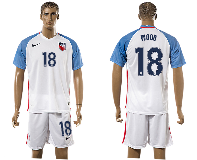 USA 18 WOOD Home 2016 Copa America Centenario Soccer Jersey