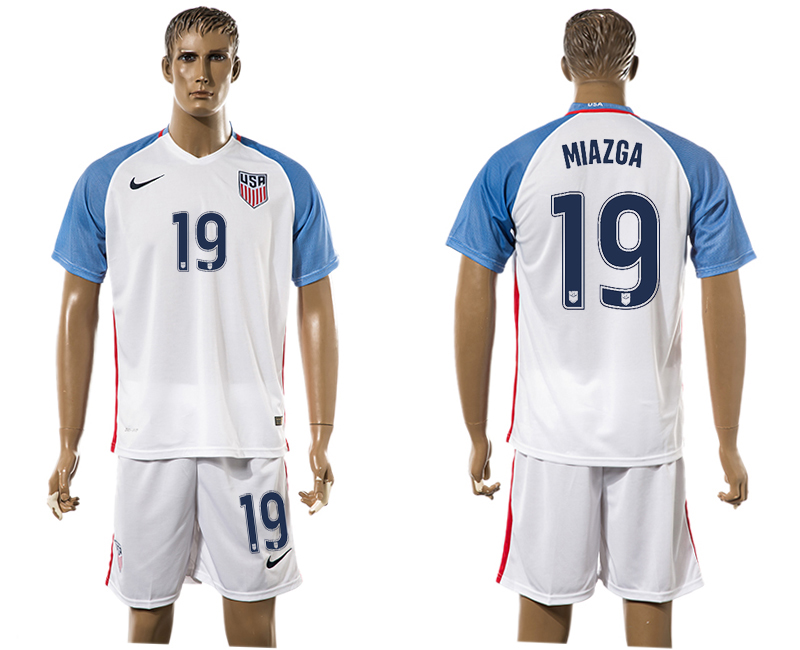 USA 19 MIAZGA Home 2016 Copa America Centenario Soccer Jersey