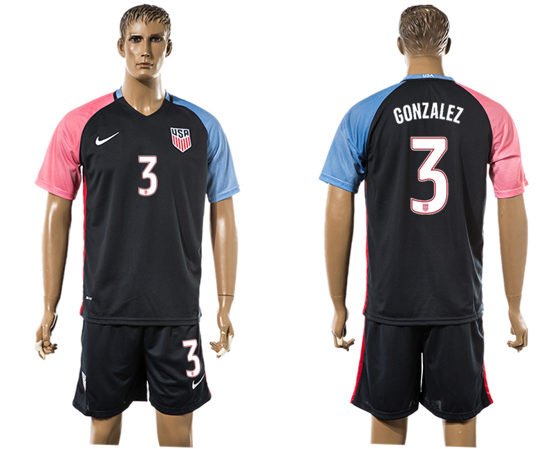 USA 3 GONZALEZ Away 2016 Copa America Centenario Soccer Jersey