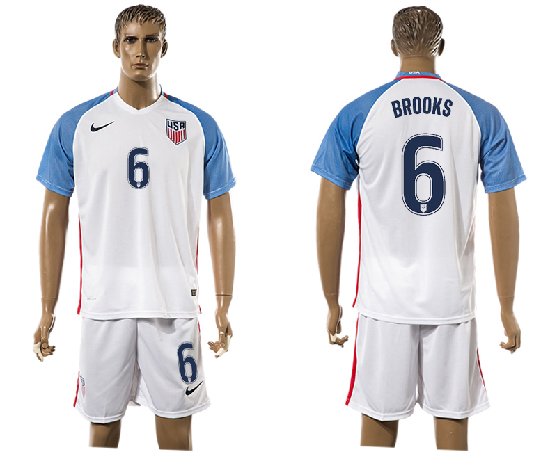 USA 6 BROOKS Home 2016 Copa America Centenario Soccer Jersey