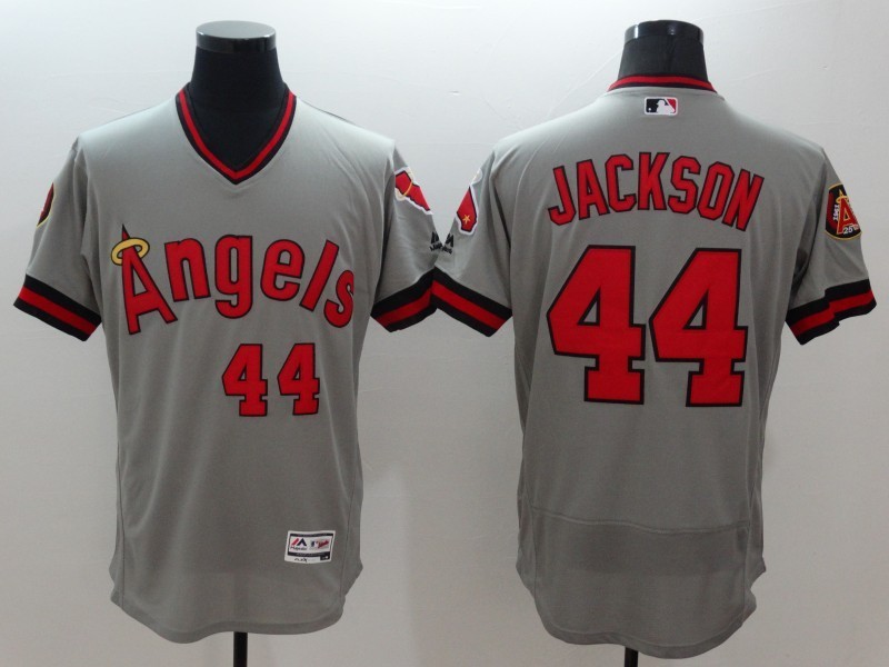 Angels 44 Reggie Jackson Grey Flexbase Jersey