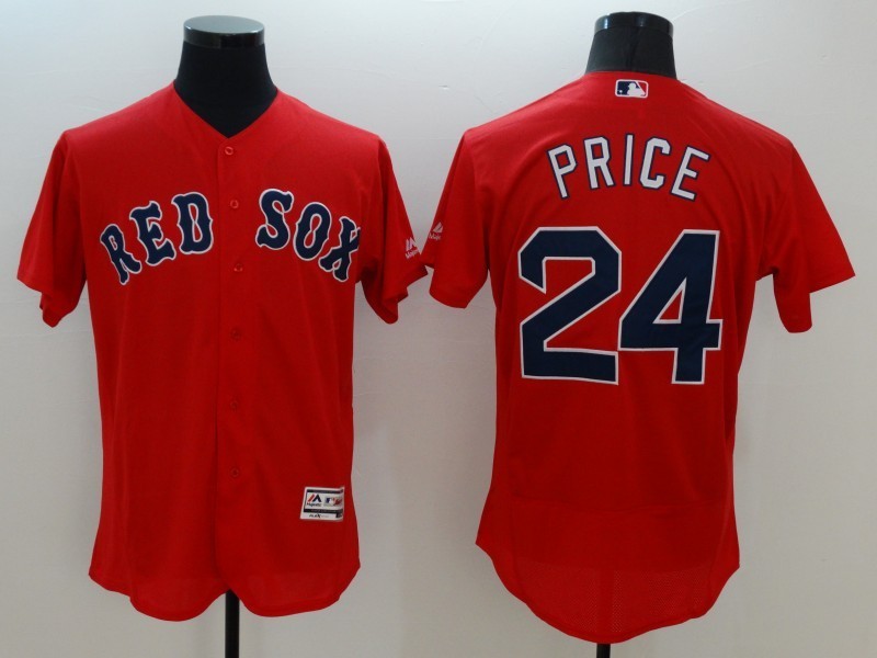 Red Sox 24 David Price Red Flexbase Jersey