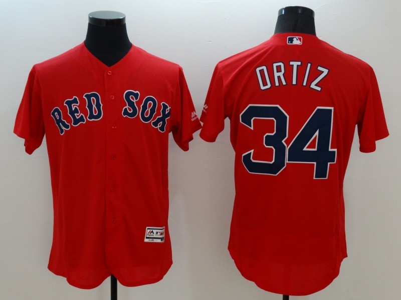 Red Sox 34 David Ortiz Red Flexbase Jersey