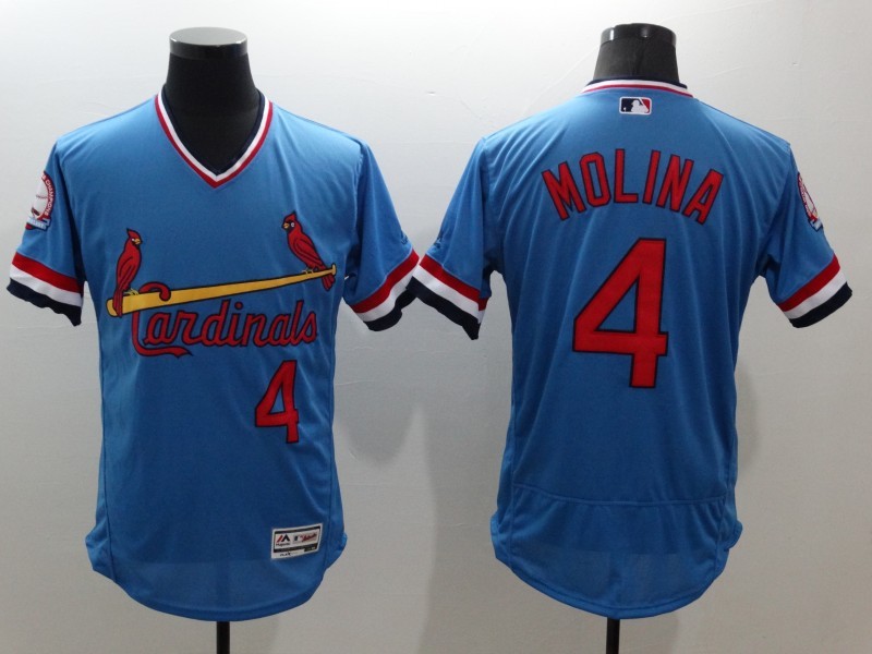 Cardinals 4 Yadier Molina Blue Flexbase Jersey