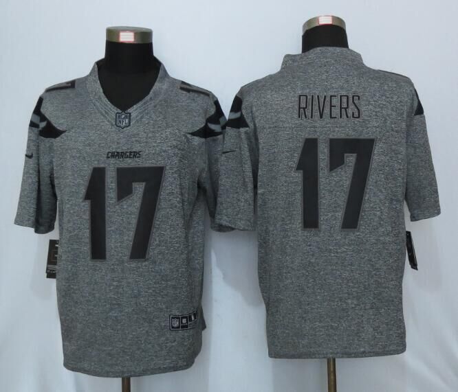 Nike Chargers 17 Philip Rivers Gray Gridiron Gray Limited Jersey