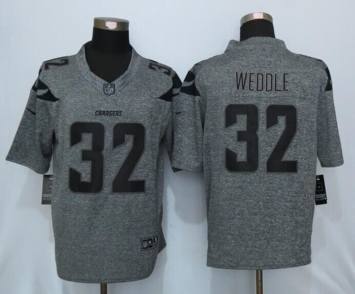 Nike Chargers 32 Eric Weddle Gray Gridiron Gray Limited Jersey