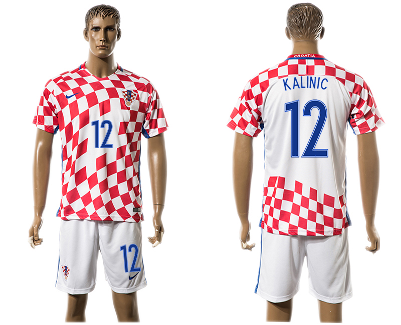 Croatia 12 KALINIC Home UEFA Euro 2016 Soccer Jersey