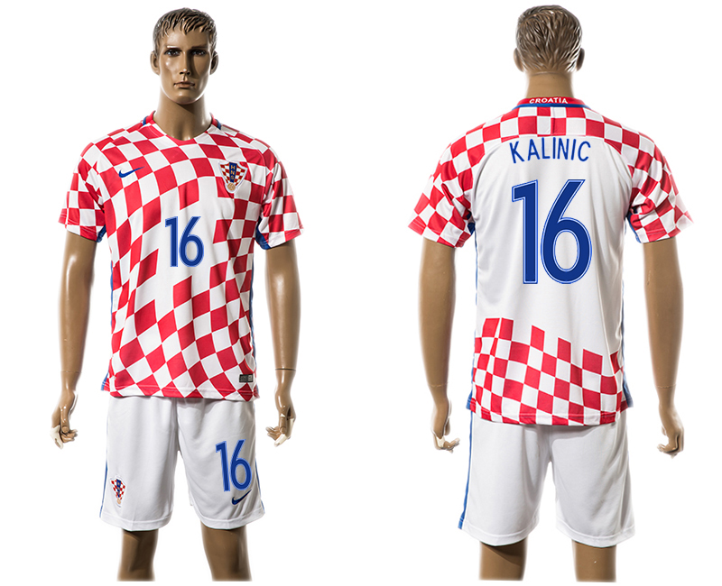 Croatia 16 KALINIC Home UEFA Euro 2016 Soccer Jersey