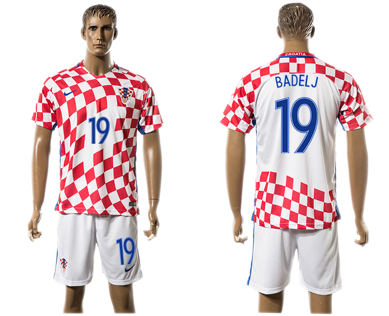 Croatia 19 BADELJ Home UEFA Euro 2016 Soccer Jersey