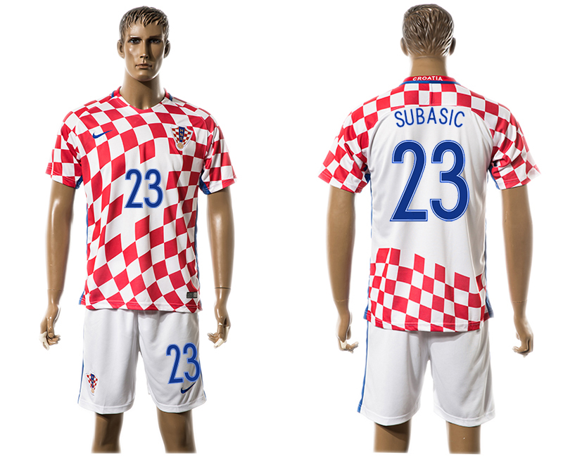 Croatia 23 SUBASIC Home UEFA Euro 2016 Soccer Jersey
