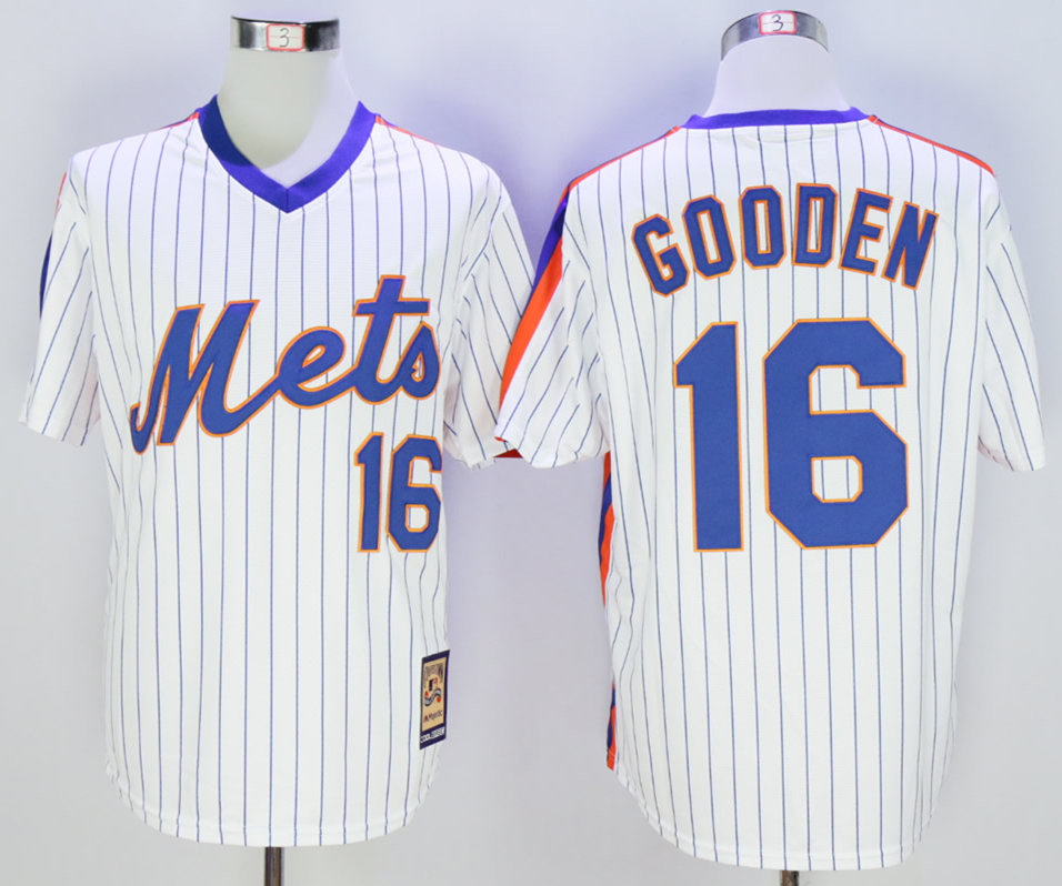 Mets 16 Dwight Gooden White Cool Base Cooperstown Collection Jersey