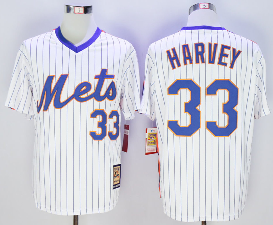 Mets 33 Matt Harvey White Cool Base Cooperstown Collection Jersey