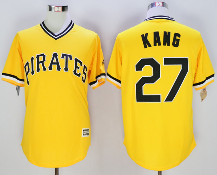 Pirates 27 Jung-Ho Kang Gold New Cool Base Jersey