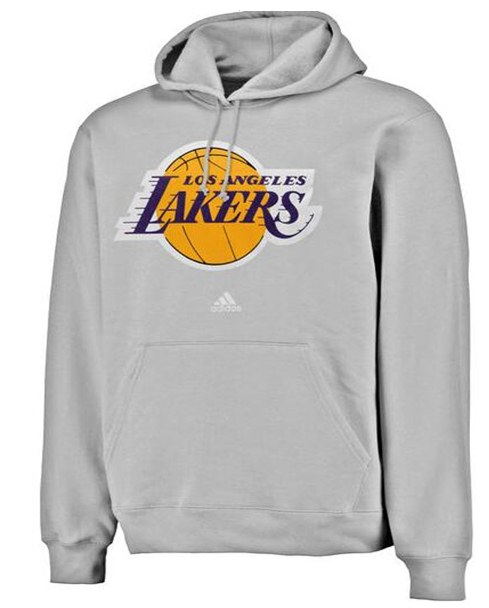 Lakers Team Logo Grey Pullover Hoodie