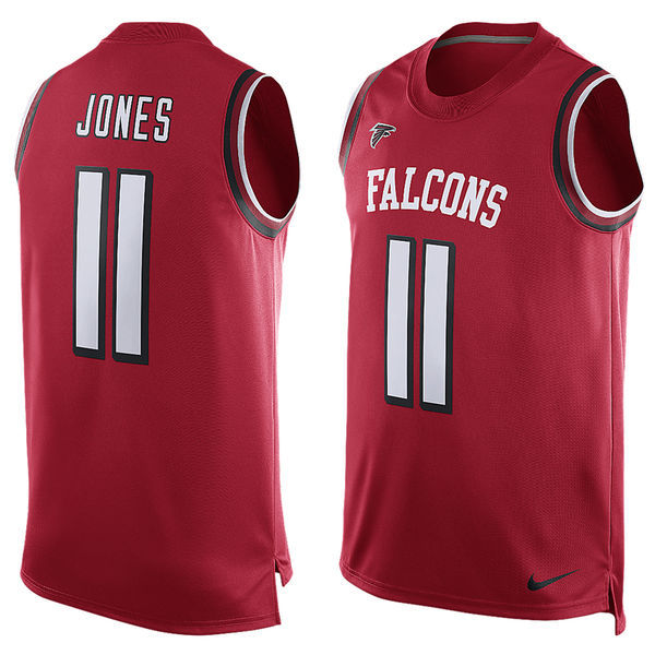 Nike Falcons 11 Julio Jones Red Player Name & Number Tank Top