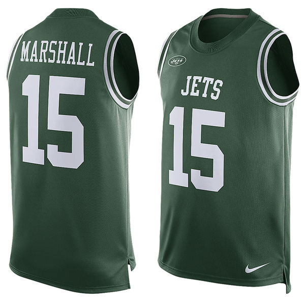 Nike Jets 15 Brandon Marshall Green Player Name & Number Tank Top