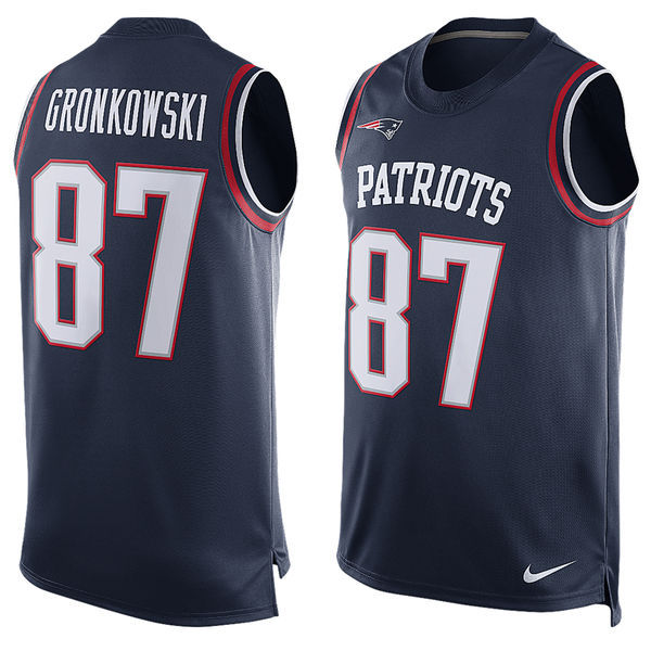 Nike Patriots 87 Rob Gronkowski Player Name & Number Tank Top - Click Image to Close