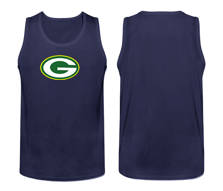 Nike Green Bay Packers Fresh Logo Men's Tank Top Blue - Click Image to Close
