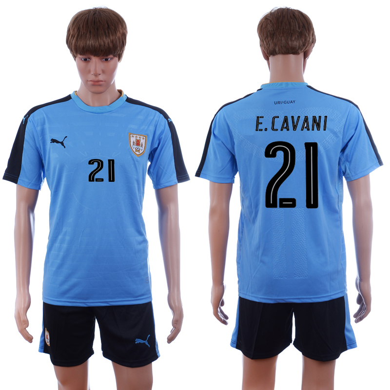 2016-17 Uruguay 21 E.CAVANI Home Soccer Jersey