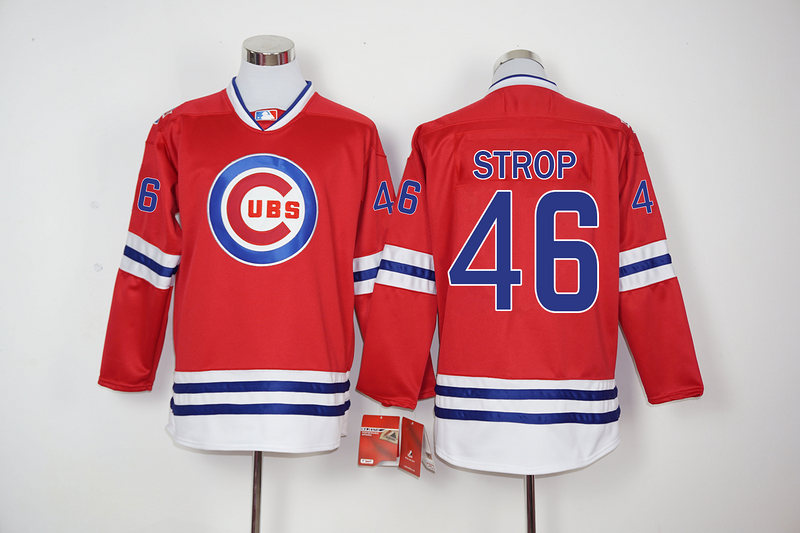 Cubs 46 Pedro Strop Red Long Sleeve Jersey Cubs 46 Pedro Strop Red Long Sleeve Jersey