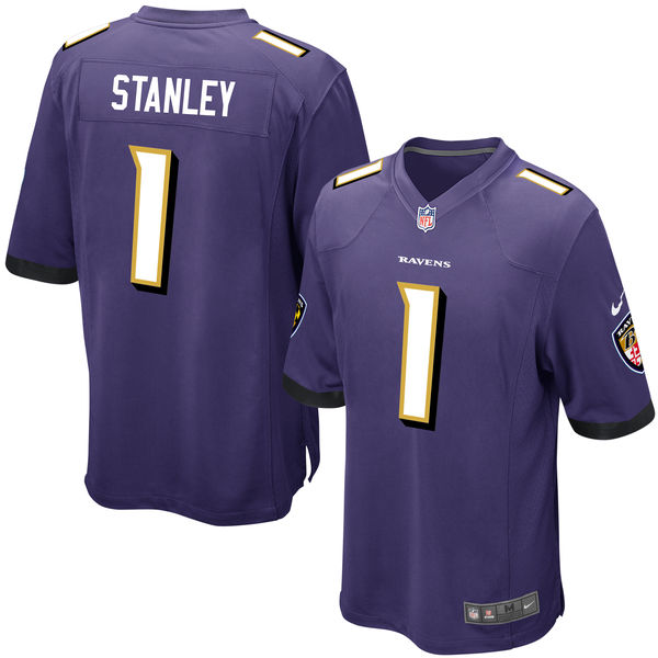 Nike Ravens 1 Ronnie Stanley Purple 2016 Draft Pick Elite Jersey