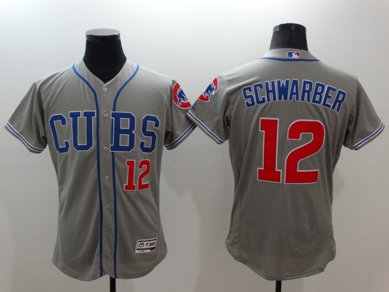 Cubs 12 Kyle Schwarber Grey Flexbase Jersey