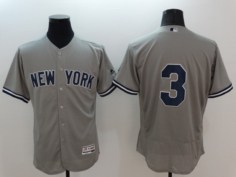 Yankees 3 Babe Ruth Grey Flexbase Jersey