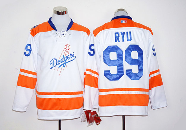 Dodgers 99 Hyun-jin Ryu White Long Sleeve Jersey