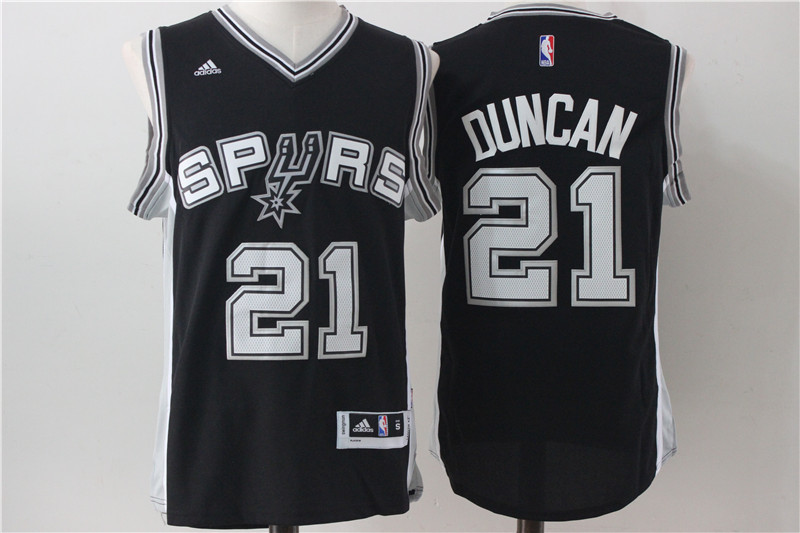 Spurs 21 Tim Duncan Black Swingman Jersey