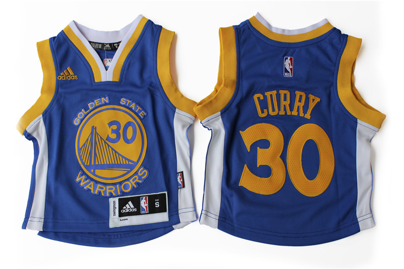 Warriors 30 Stephen Curry Blue Toddler Jersey