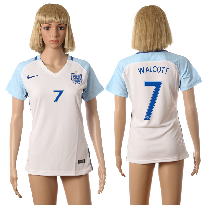 England 7 WALCOTT Home Women UEFA Euro 2016 Soccer Jersey