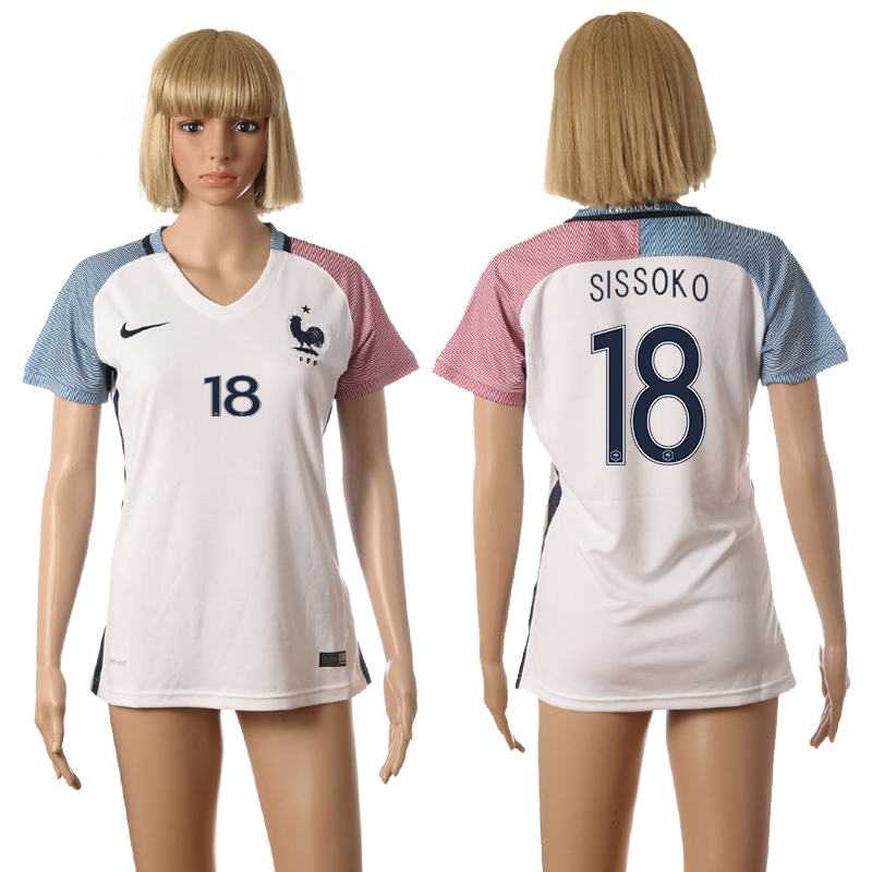 France 18 SISSOKO Away Women UEFA Euro 2016 Soccer Jersey