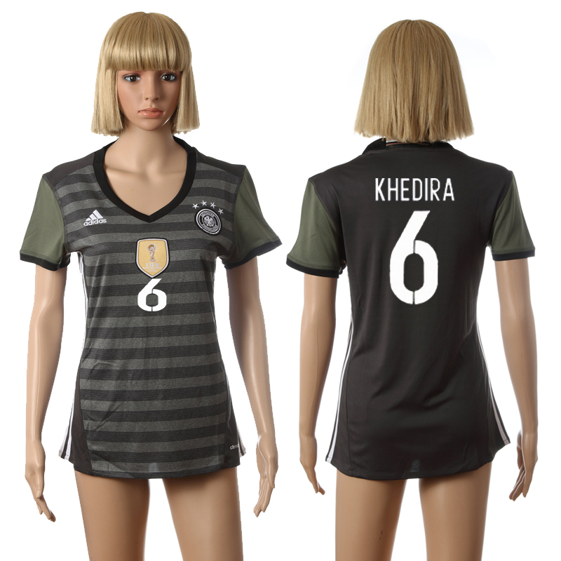 Germany 6 KHEDIRA Away UEFA Euro 2016 Women Soccer Jersey