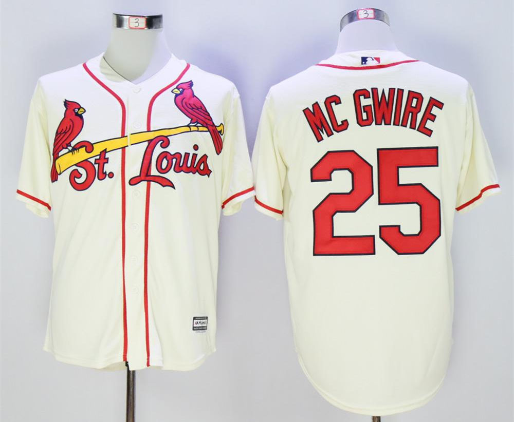 Cardinals 25 Mark McGwire Cream New Cool Base Jersey
