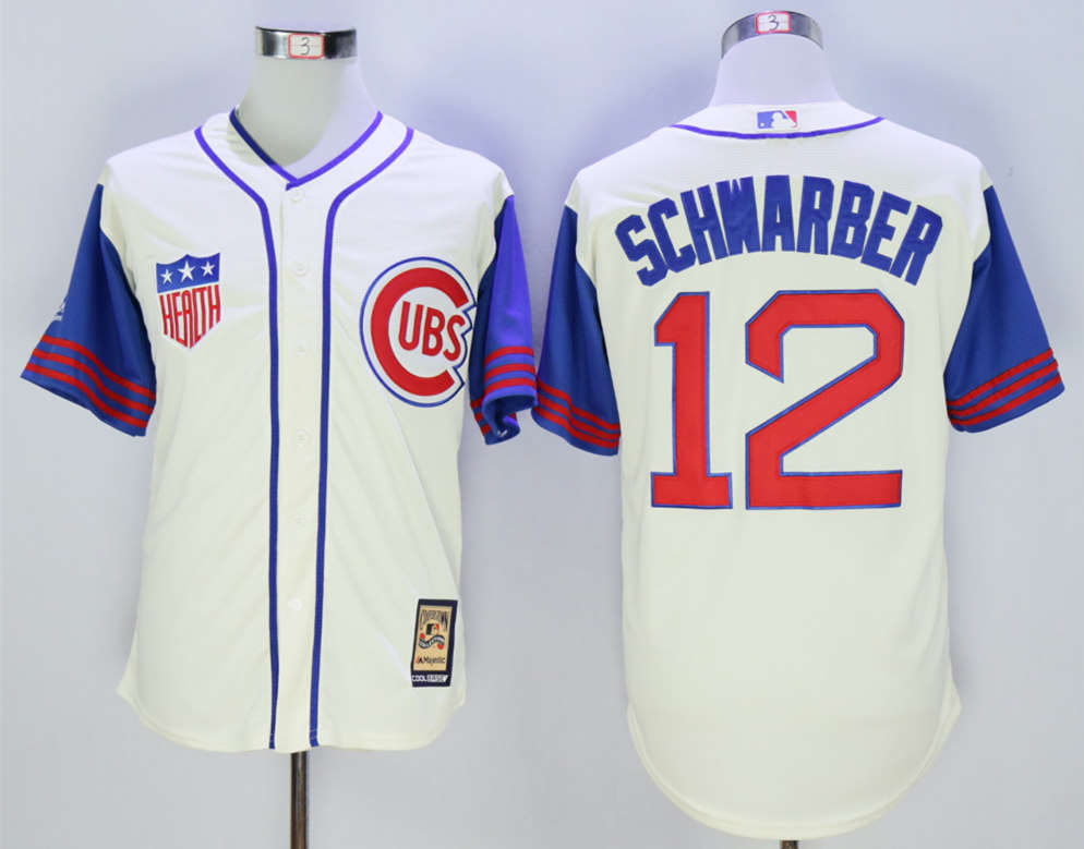 Cubs 12 Kyle Schwarber Cream 1942 Turn Back The Clock Jersey Cubs 12 Kyle Schwarber Cream 1942 Turn Back The Clock Jersey