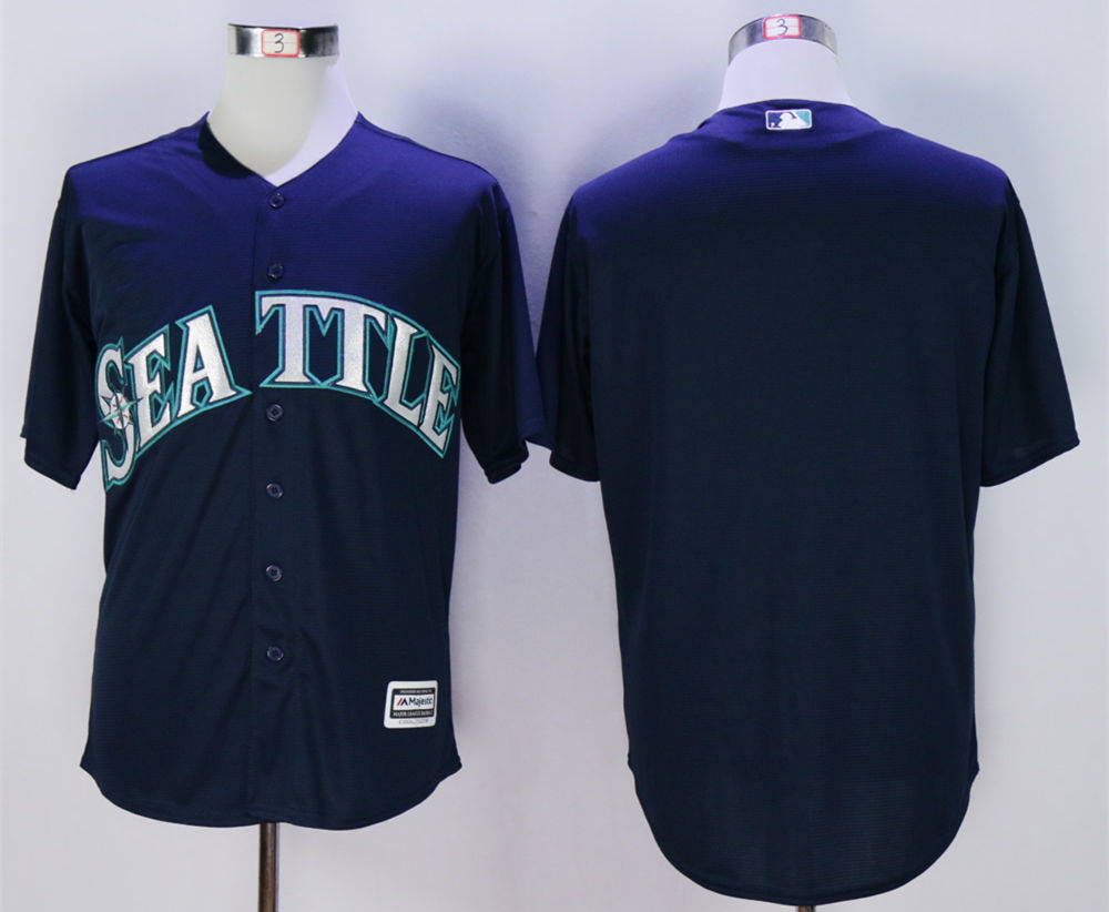 Mariners Blank Navy Blue New Cool Base Jersey