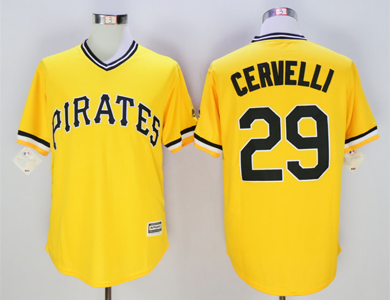 Pirates 29 Francisco Cervelli Gold New Cool Base Jersey